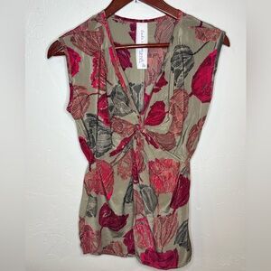 Anthropolgie Laila & Savannah Silk Floral Sleeveless Top Women’s Medium